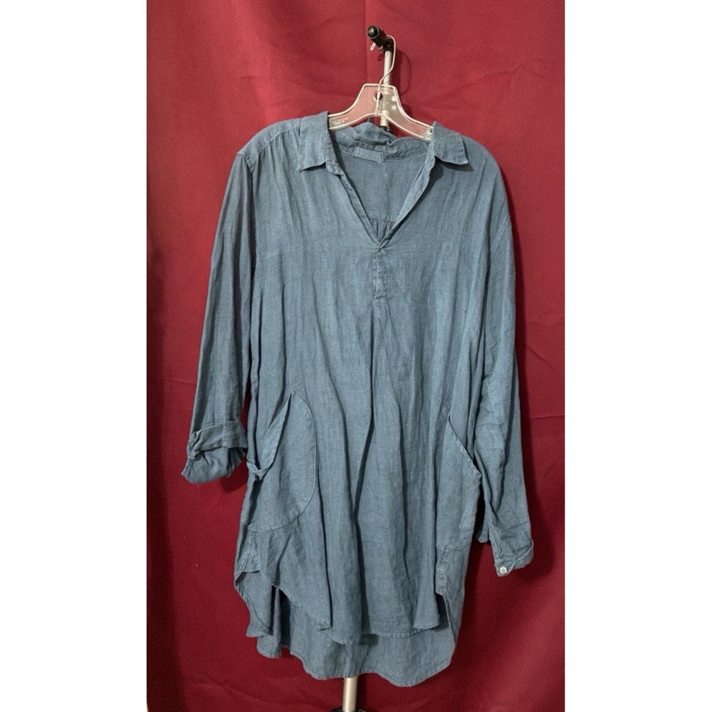 Cp Shades Blue SZ M Tunic Dress With Pockets (A3247)